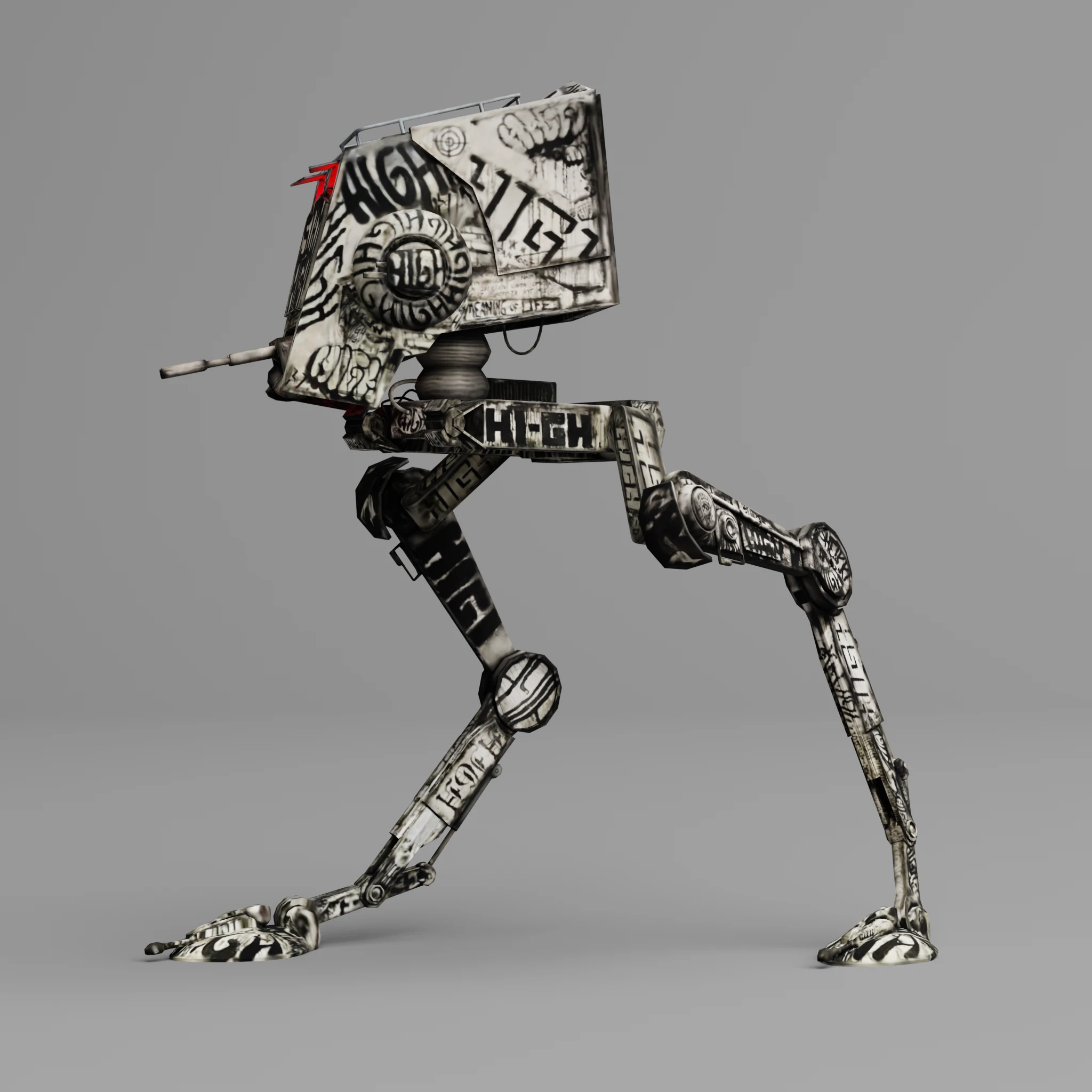 HI-GH animated 3D character rebuilt from the physical sculpture
